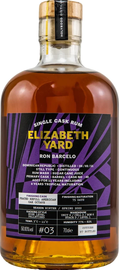 Elizabeth Yard 2011 Ron Barcelo #3 11yo 50.1% 700ml