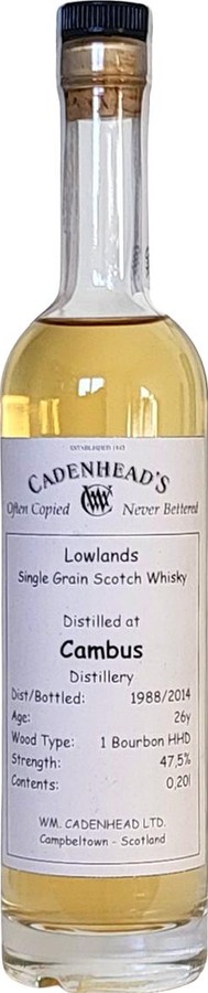 Cambus 1988 CA Cask Ends 47.5% 200ml