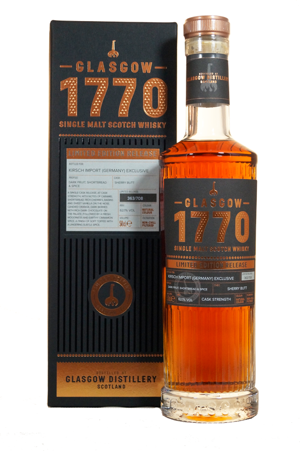 1770 2015 Glasgow Single Malt Limited Edition Release Sherry Butt #174 Kirsch Import Germany Exclusive 62.1% 500ml