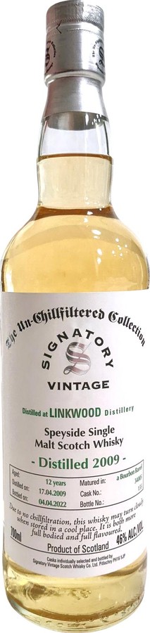 Linkwood 2009 SV The Un-Chillfiltered Collection Cask #34005 46% 700ml