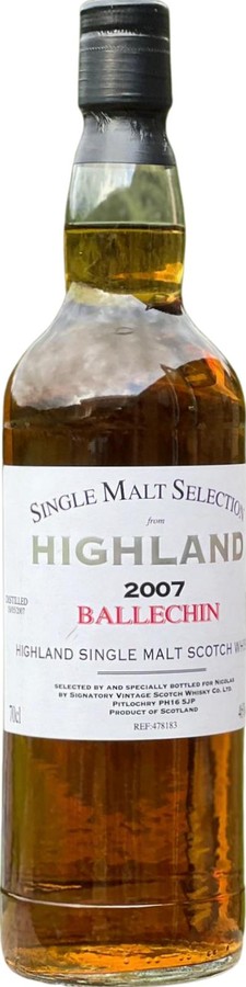 Ballechin 2007 SV Single Malt Selection 46% 700ml