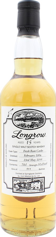 Longrow 2004 Open Day Bottling First Fill Rum 52.4% 700ml