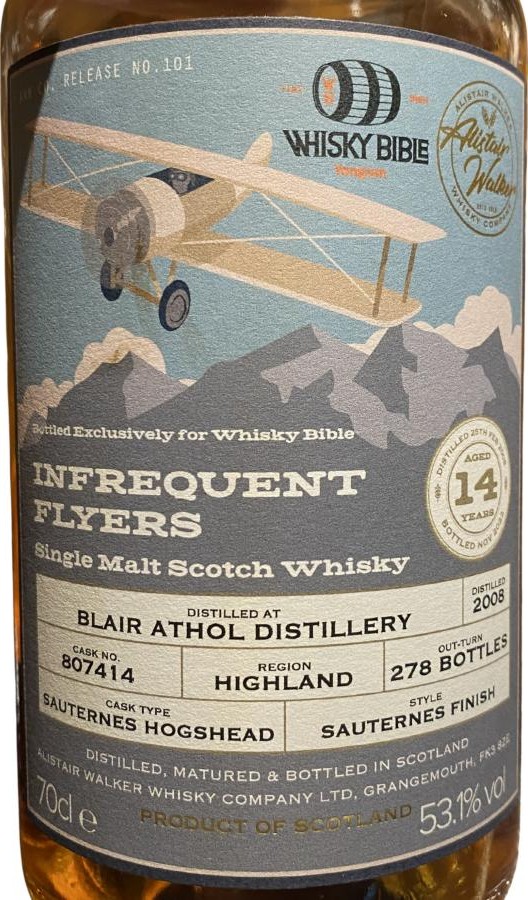 Blair Athol 2008 AWWC Infrequent Flyers Whisky Bible Yongsan 53.1% 700ml