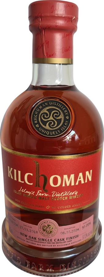 Kilchoman 2018 Single Cask bottled exclusively for the distillery shop 57.2% 700ml