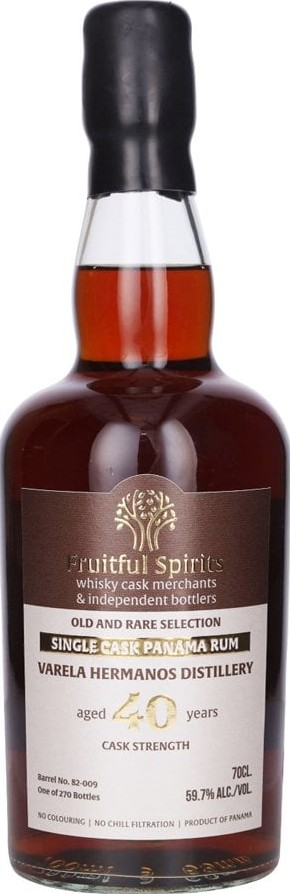 Fruitful Spirits Varela Hermanos Panama Old and Rare Selection 40yo 59.7% 700ml