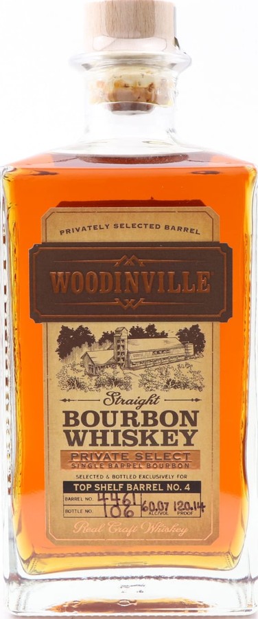 Woodinville Single Barrel Private Select Top Shelf Wines & Spirits 60.07% 750ml