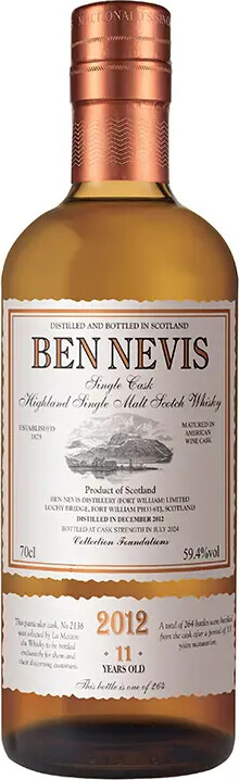 Ben Nevis 2012 American Wine Cask Collection Foundations 11yo 59.4% 700ml