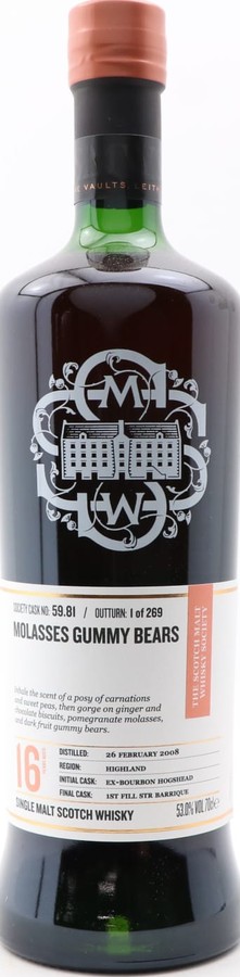 Teaninich 2008 SMWS 59.81 Molasses gummy bears 53% 700ml