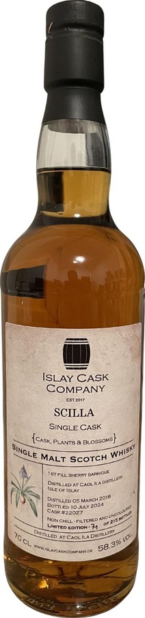 Caol Ila 2018 ICC Scilla Cask Plants & Blossoms 58.3% 700ml