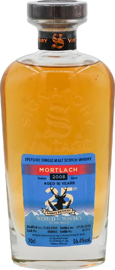 Mortlach 2008 SV Cask Strength Collection 25th Anniversary World of Whisky 56.4% 700ml