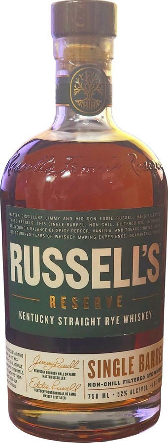 Russell's Reserve Single Barrel Rye Kentucky Straight Rye Whisky 52% 750ml