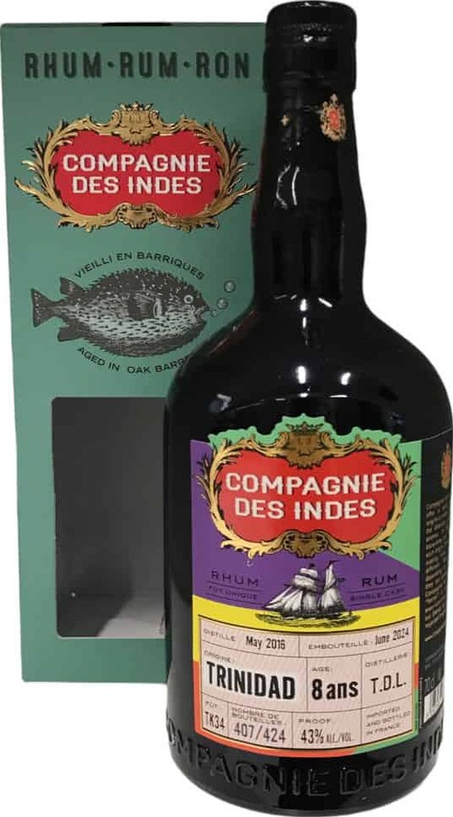 Compagnie Des Indes 2016 Trinidad 8yo 43% 700ml