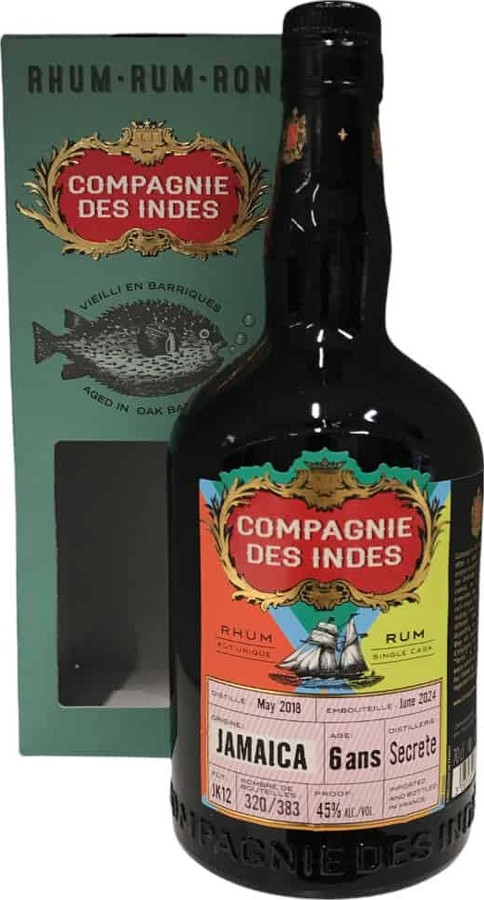 Compagnie Des Indes 2018 Secrete Jamaica 6yo 45% 700ml