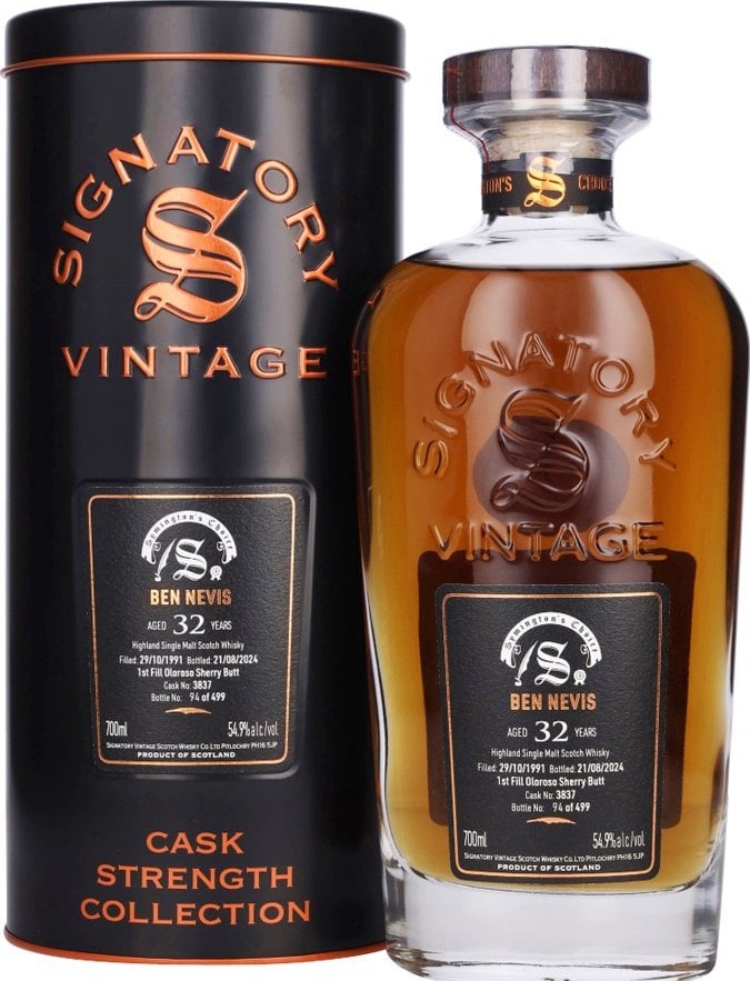 Ben Nevis 1991 SV Cask Strength Collection Symington's Choice 54.9% 700ml