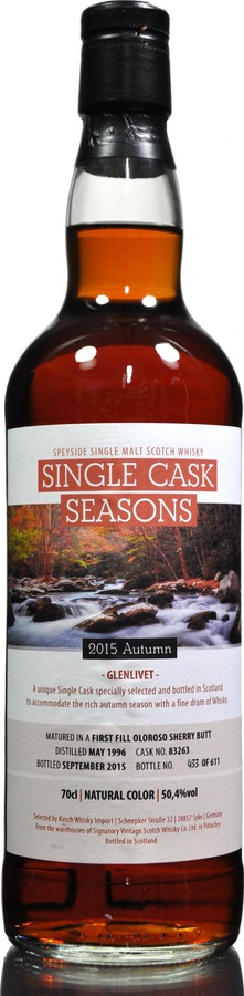 Glenlivet 1996 SV Single Cask Seasons Autumn 2015 1st Fill Oloroso Sherry Butt #83263 Kirsch Whisky Import 50.4% 700ml