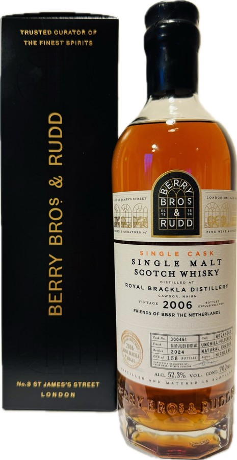 Royal Brackla 2006 BR Single Cask Friends of BB&R the Netherlands 52.3% 700ml