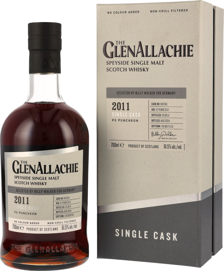 Glenallachie 2011 Single Cask Selected by Billy Walker for Germany 61.5% 700ml