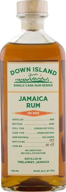 Down Island Spirits 2012 Hampden Jamaica Single Cask Rum Series 60% 750ml