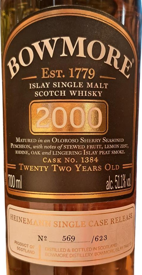 Bowmore 2000 Amsterdam Travellers Edition 51.1% 700ml