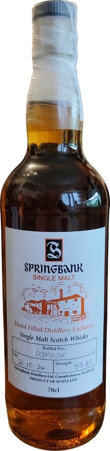 Springbank Hand Filled Distillery Exclusive 59.8% 700ml