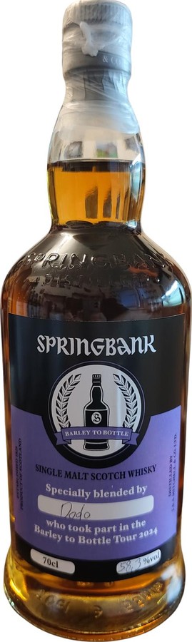 Springbank Barley to Bottle Tour 2024 Dodo 58.3% 700ml