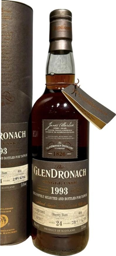 Glendronach 1993 Single Cask Sherry Butt Taiwan 52.6% 700ml