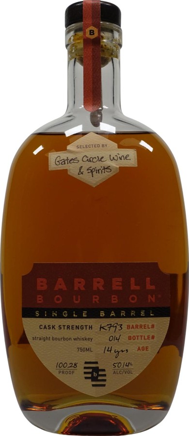 Barrell Bourbon 14yo Single Barrel Cask Strength Gates Circle Wine & Spirits 50.14% 750ml