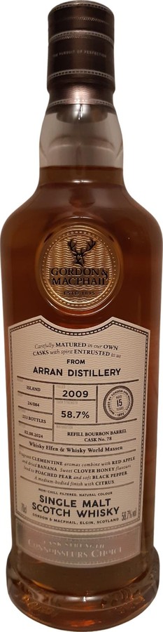 Arran 2009 GM Whisky Elfen & Whisky World Massen 58.7% 700ml