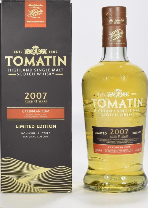 Tomatin 2007 Limited Edition Caribbean Rum Barrels 46% 700ml