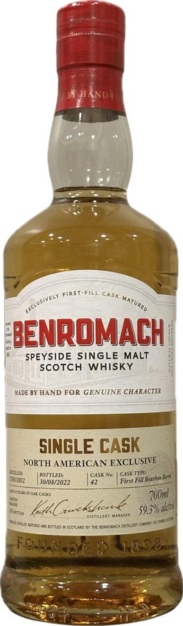 Benromach 2012 Single Cask North America 59.3% 700ml