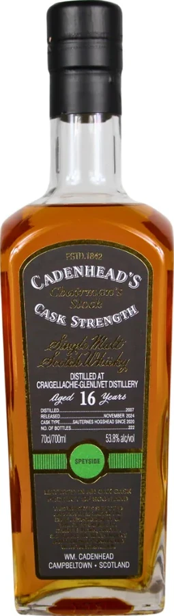 Craigellachie 2007 CA Chairman's Stock 53.8% 700ml