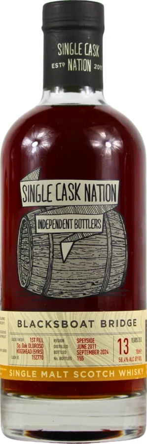 Blacksboat Bridge 2011 JWC Single Cask Nation 58.4% 700ml