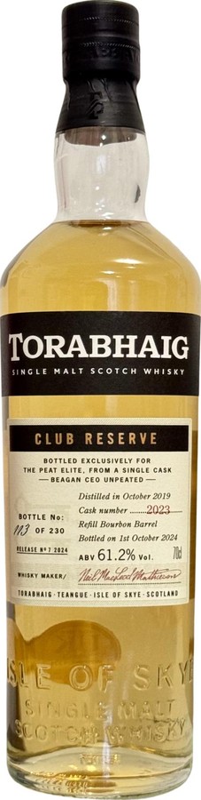 Torabhaig 2019 Club Reserve Release No.7 The Peat Elite 61.2% 700ml