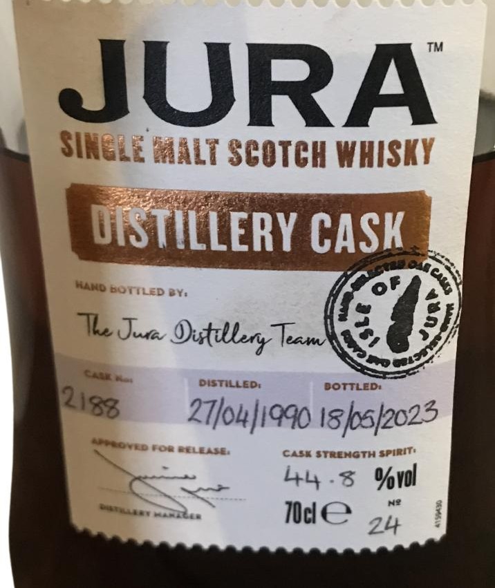 Isle of Jura 1990 Distillery Cask 44.8% 700ml