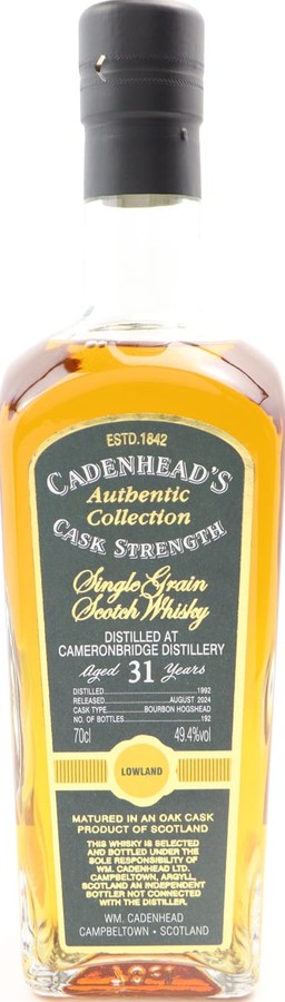 Cameronbridge 1992 CA Authentic Collection 49.4% 700ml