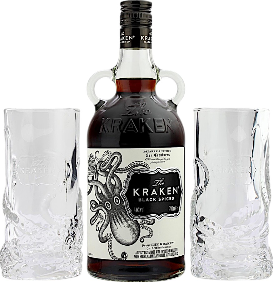 Kraken Black Spiced Giftbox 2 Glasses 40% 700ml