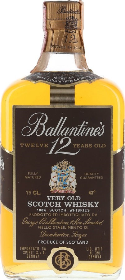 Ballantine's 12yo Very Old Scotch Whisky Importato da Spirit S.p.A. Genova 43% 750ml