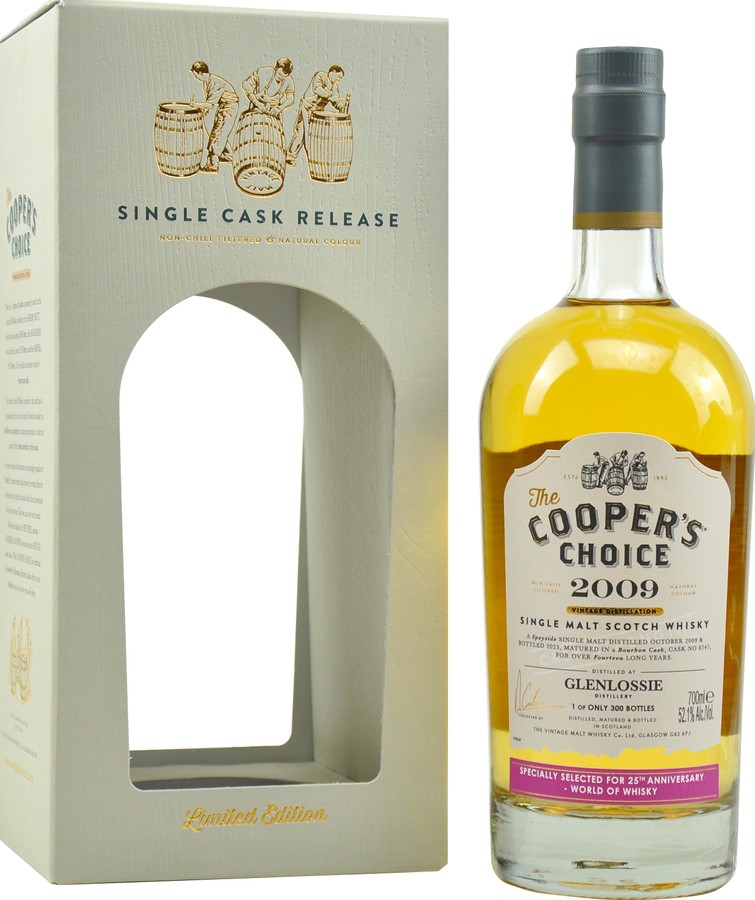 Glenlossie 2009 VM The Cooper's Choice 25th anniversary World of Whisky 52.1% 700ml