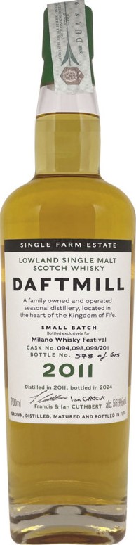 Daftmill 2011 Small Batch Milano Whisky Festival 2024 56.3% 700ml