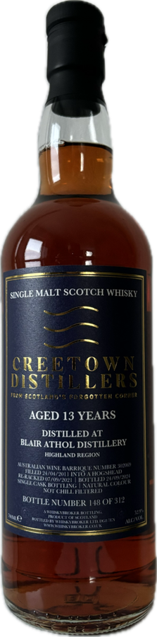 Blair Athol 2011 WhB Creetown Distillers 52.9% 700ml