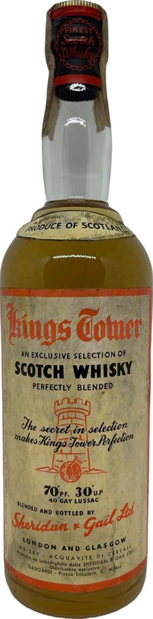 Kings Tower An Exclusive Selection Of Scotch Whisky PF. U.P. Gay Lussac Import: A. Orlandi 30% 750ml