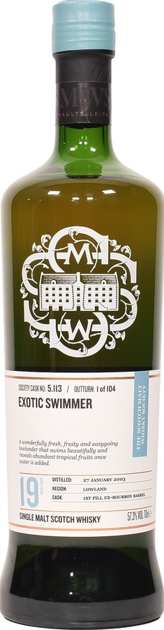 Auchentoshan 2003 SMWS 5.113 Exotic swimmer 1st fill barrel Bourbon 57.3% 700ml