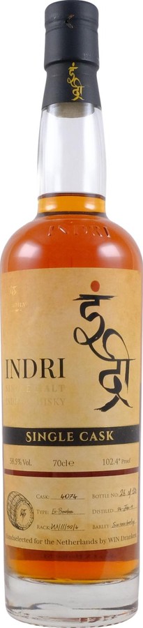 Indri 2019 Single Cask WIN Dranken 58.5% 700ml