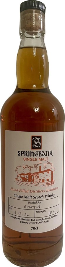 Springbank Hand Filled Distillery Exclusive 60% 700ml