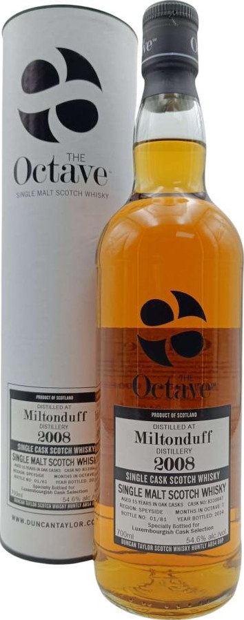 Miltonduff 2008 DT The Octave The Luxembourgish Cask Selection 54.6% 700ml