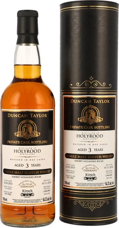 Holyrood 2021 DT Private Cask Bottling Germany Kirsch Import 54.2% 700ml