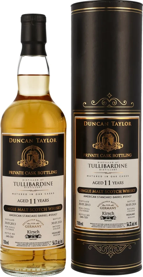 Tullibardine 2013 DT Private Cask Bottling Kirsch Import Germany 54.3% 700ml