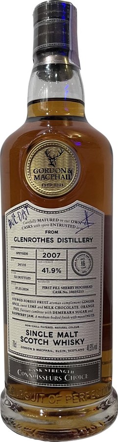 Glenrothes 2007 GM Single Cask 41.9% 700ml