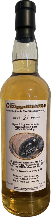 Cragganmore 1989 WhB Private Bottling AWK Almersveds Whisky Klubb 56.1% 700ml