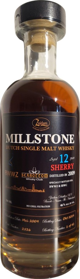 Millstone 2009 Dutch Single Malt Whisky BWWZ en SBWC 46% 700ml